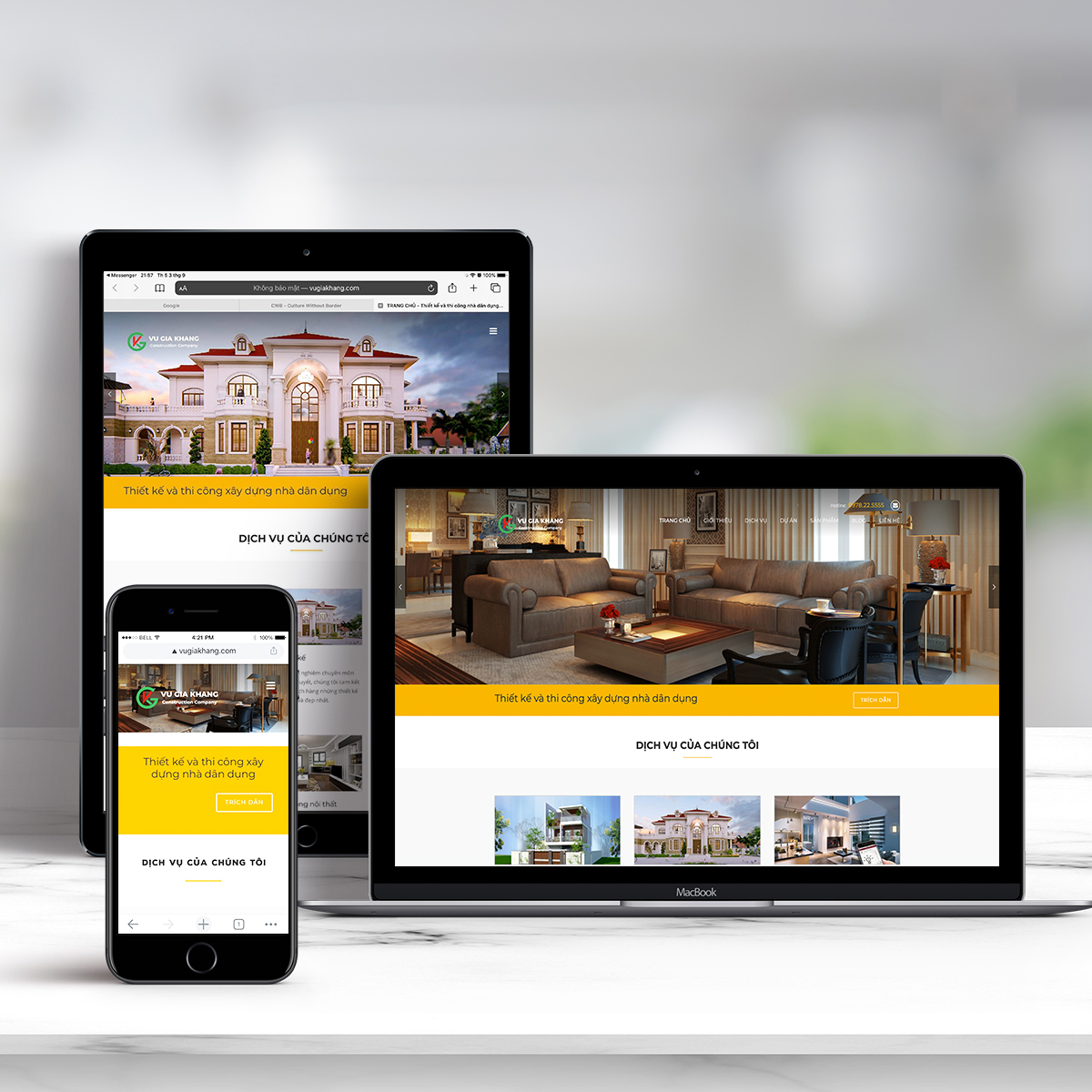 the vugiakhang website build by Uway Technology